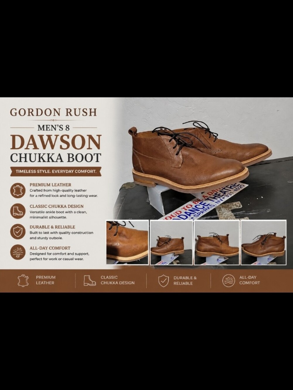 GORDON RUSH Men's 8 Dawson Chukka Boot
